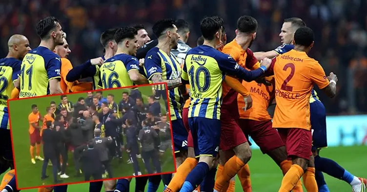 Galatasaray-Fenerbahçe derbisi bitti saha karıştı! Mert Hakan ve Alpaslan Öztürk...