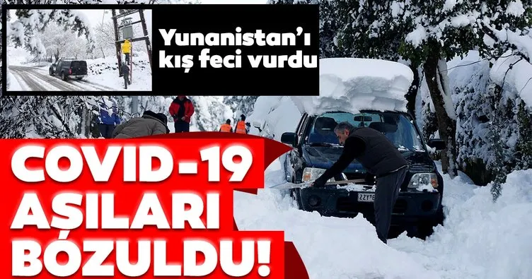 Kış Yunanistan’ı feci vurdu! Atina karanlığa gömüldü! Koronavirüs aşıları bozuldu