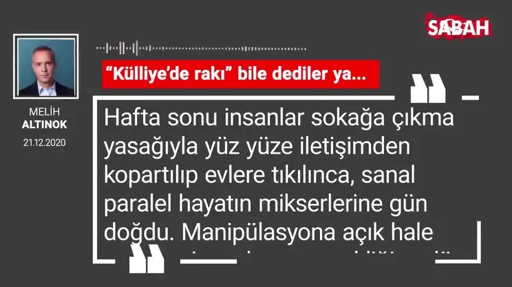 Melih Altınok | “Külliye’de rakı” bile dediler ya...