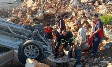 Hatay'da korkutan kaza: Takla atarak ters döndü! #hatay
