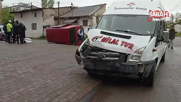 Servis aracı minibüse çarptı: 5 yaralı | Video