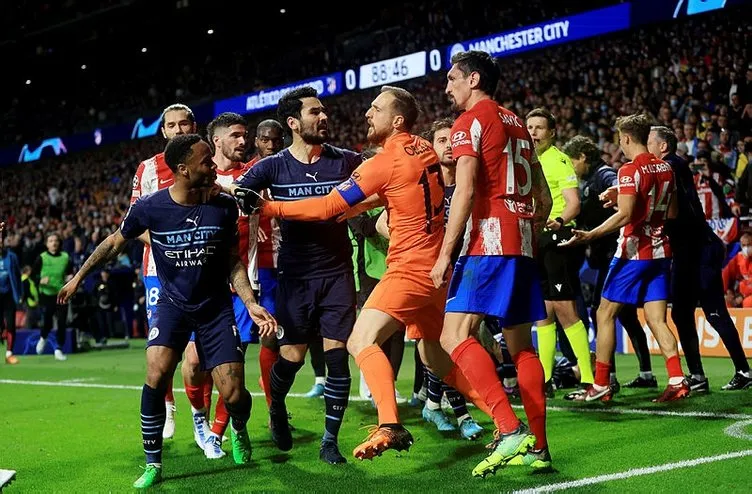 Son dakika: Atletico Madrid - Manchester City maçında ortalık savaş alanına döndü! Dünya yıldızları birbirine girdi, kartlar havada uçuştu…