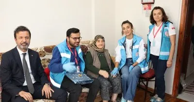 Evde sağlık ekibinden 85 yaşındaki Naime teyzeye tatlı sürpriz #amasya
