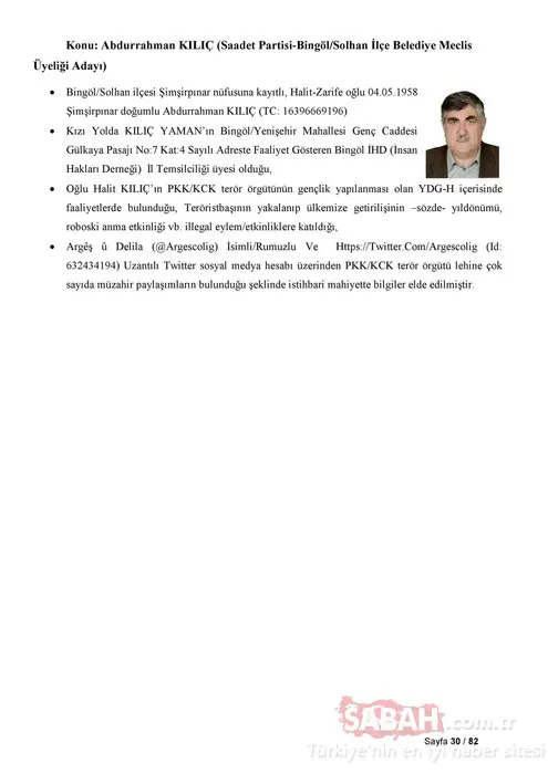 İşte Saadet Partisi'nin listelerindeki PKK'lı adaylar!
