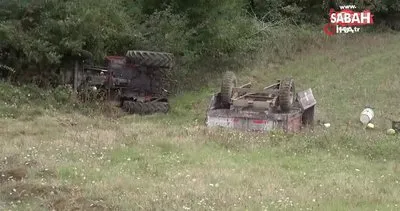 Fındıktan eve dönen ailenin içerisinde bulunduğu traktör devrildi: 1 ölü, 4 yaralı | Video