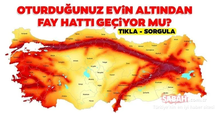 Son Dakika Haberi: Türkiye deprem risk haritası ile AFAD ve MTA fay hattı sorgulama ekranı 2020: Evimin altından fay hattı geçiyor mu?