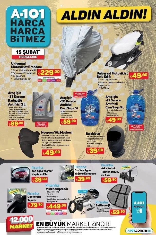 A101 AKTÜEL KATALOG 15 Şubat Perşembe raflarda! Overlok makinesi, maşa, blender... Haftanın A101 aktüel ürünler indirimleri