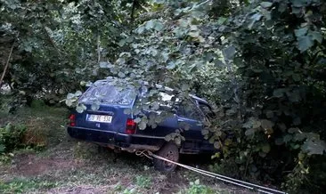 Giresun'da otomobil fındık bahçesine yuvarlandı, sürücü öldü #giresun