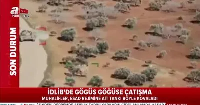 Suriye’de muhaliflerin 45 tonluk rejim tankını 15 tonluk zırhlı araçla kovaladığı anlar kamerada | Video