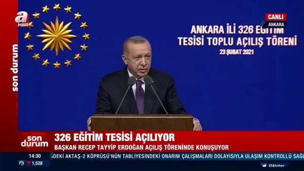 Cumhurbaşkanı Erdoğan'dan Ankara Valiliği Eğitim Tesisleri Toplu Açılış Töreni'nde önemli açıklamalar | Video