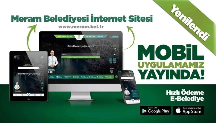 Meram Belediyesi mobil uygulamada ve web sitesi yenilendi
