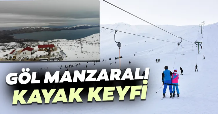 Göl manzaralı kayak keyfi