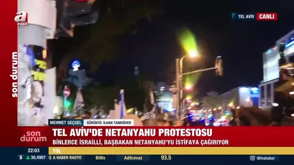 Tel Aviv'de sokaklar karıştı! Netanyahu'ya büyük öfke | Video
