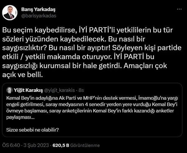 CHP ve İYİ Parti'de adaylık kavgası! Yarkadaş'tan