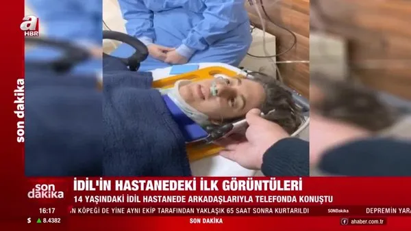 Son dakika! İzmir'de enkazdan kurtarılan 14 yaşındaki İdil Şirin'in hastaneden ilk görüntüleri | Video
