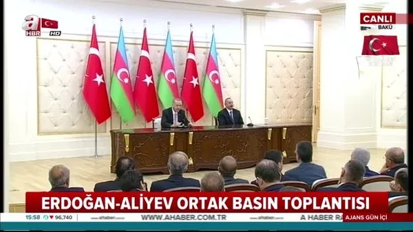 Cumhurbaşkanı Erdoğan ve İlham Aliyev ortak basın toplantısı düzenledi