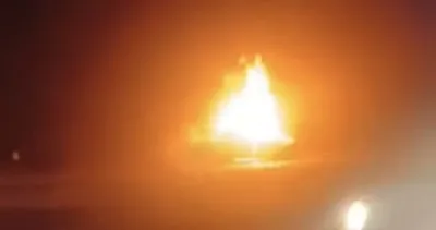 Suruç’ta kaza yapan araç alev alev yandı