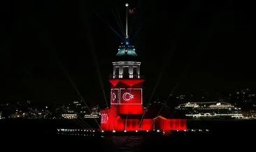 Kız Kulesi Türk bayrağı ile ışıklandırıldı