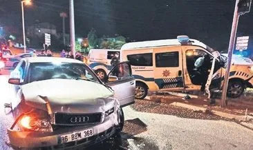 Polis aracı kaza yaptı: 1 yaralı