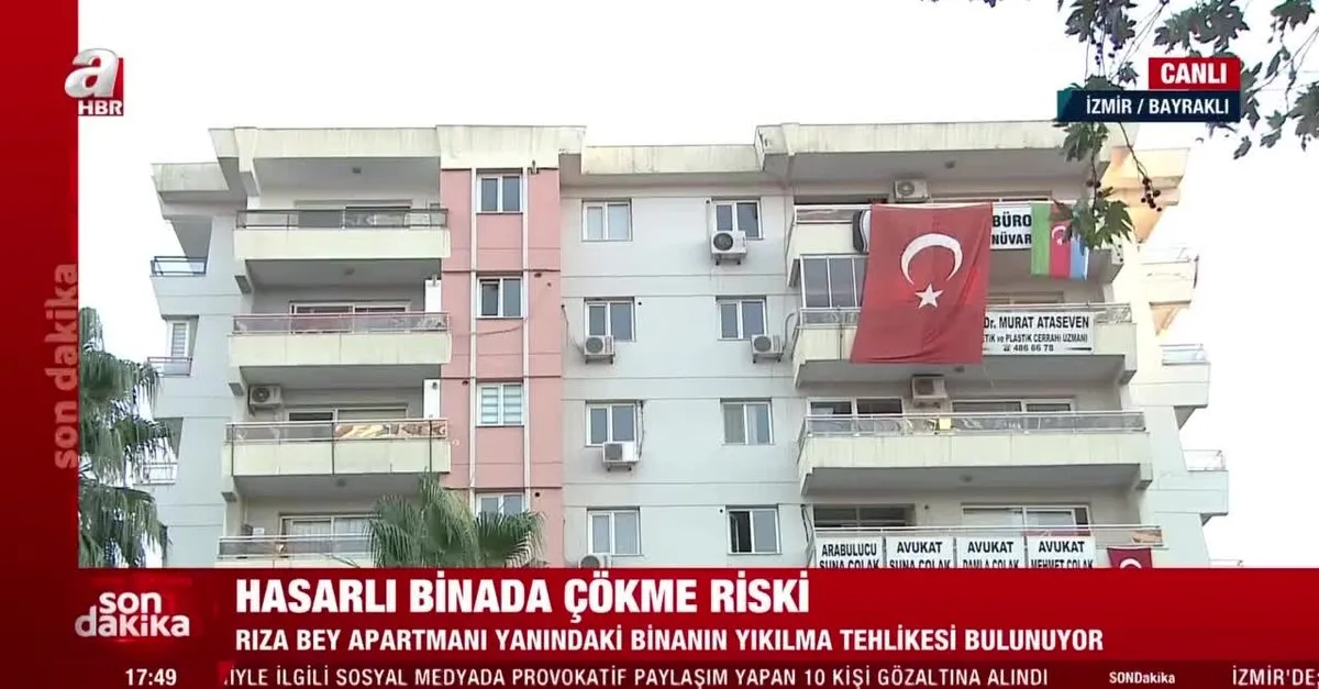 Izmir De Riza Bey Apartmani Enkazinin Yanindaki Bina Sallandi Ekipler Uzaklastirildi Video Videosunu Izle Son Dakika Haberleri