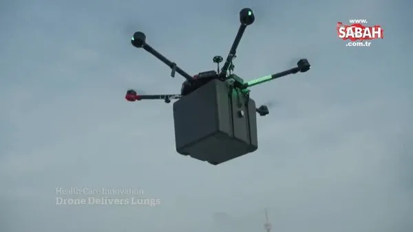 Hastaya nakledilecek akciğer dünyada ilk kez drone ile taşındı | Video
