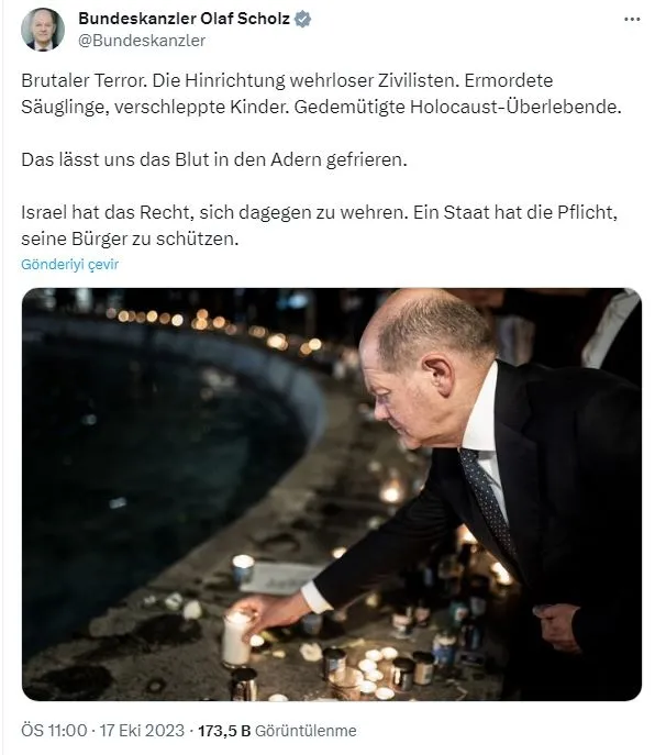 Almanya başbakanı Scholz'dan İsrail’e destek: Kendilerini savunma hakları var - Resim : 1