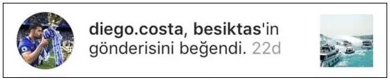 Diego Costa’dan flaş Beşiktaş hareketi