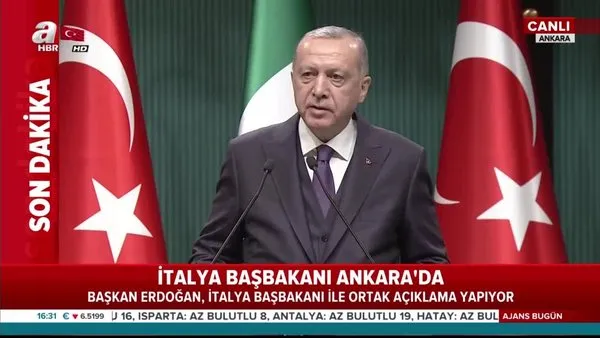 Cumhurbaşkanı Erdoğan ve İtalya Başbakanı Conte'den ortak basın toplantısı
