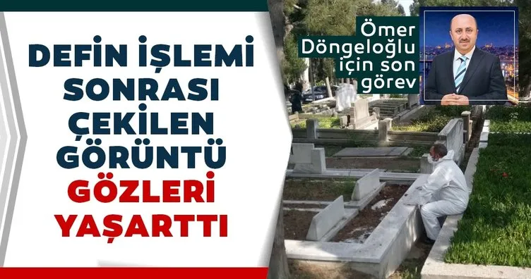 Ömer Döngeloğlu’nun kabrinde gözleri yaşartan görüntü! Dursun Ali Erzincanlı dostunun mezarı başından ayrılmadı! İşte o görüntü