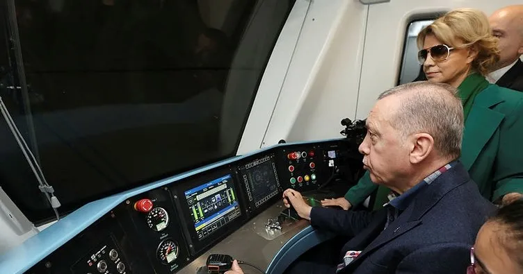 Kağıthane-İstanbul Havalimanı Metrosunda ilk sürüş! Başkan Erdoğan vatman koltuğunda