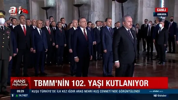 Devlet Erkanı Anıtkabir'de... Türkiye Büyük Millet Meclis'i 102. yaşını kutluyor!