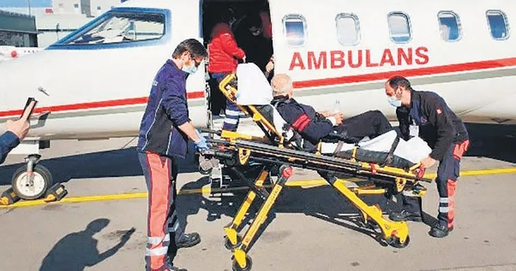 Ambulans uçak İsviçre’den uçtu