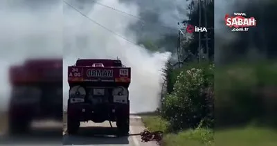 Heybeliada’da havai hatlarda çıkan yangın ağaçlara sıçradı | Video