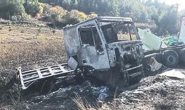 Sebze yüklü TIR kül oldu