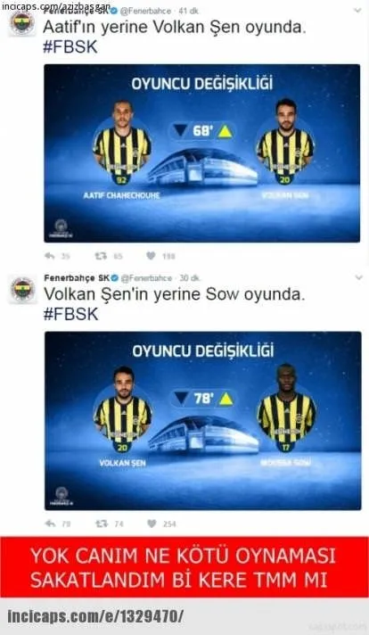 Volkan Şen oyundan çıktı, capsler patladı