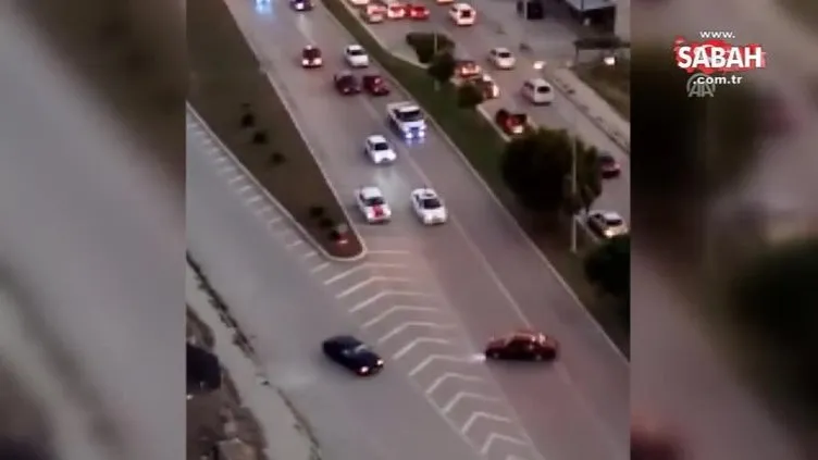 Düğün konvoyunda drift yapan araçlar ambulansa engel oldu!