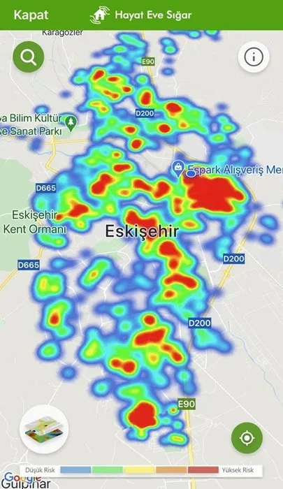 SON DAKİKA: Tedirgin eden görüntü! Eskişehir’de koronavirüs risk haritası kızardı