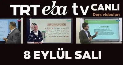 TRT EBA TV izle! 8 Eylül Salı Ortaokul, İlkokul, Lise dersleri ’Uzaktan Eğitim’ canlı yayın... EBA TV ders programı | Video