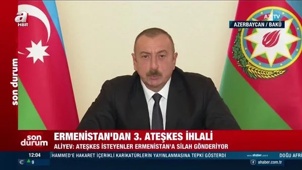 Son dakika! Azerbaycan Cumhurbaşkanı Aliyev'den canlı yayında flaş silah listesi açıklaması | Video