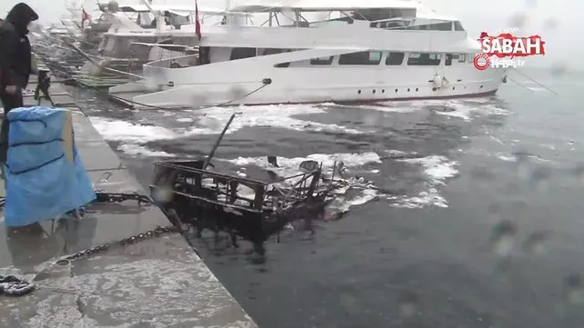 Beşiktaş’ta iki tekne yanarak kül oldu | Video