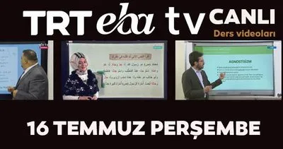TRT EBA TV izle! 16 Temmuz 2020 Perşembe ’Uzaktan Eğitim’ Ortaokul, İlkokul, Lise kanalları canlı yayın | Video