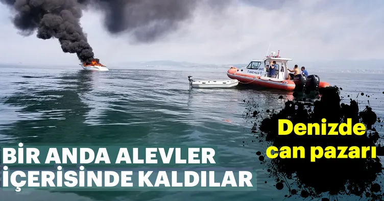 Yalova açıklarında teknede yangın
