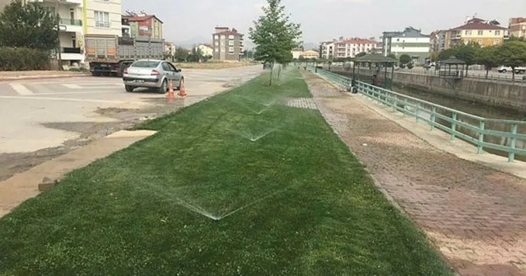 Beyşehir’de parklarda otomatik sulama sistemi tasarrufu