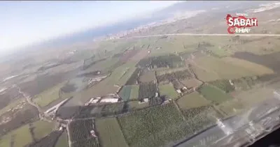 Düzensiz göçmenler, cayrokopter devriyesine takıldı | Video