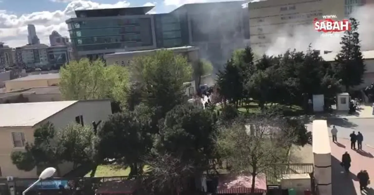 Okmeydani Egitim Ve Arastirma Hastanesi Bahcesinde Yangin Videosunu Izle Son Dakika Haberleri