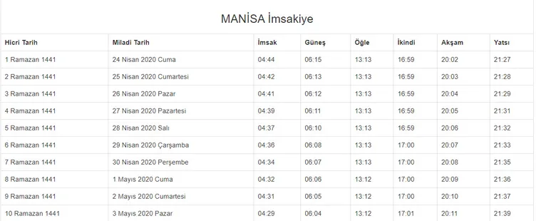 Ramazan imsakiye yayınlandı! 2020 Ramazan ne zaman başlıyor? İstanbul, Ankara, İzmir imsakiye ile iftar ezan saatleri ve il il sahur vakti!