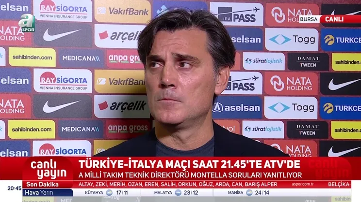Vincenzo Montella: Yüreğimiz Türkiye için atıyor!