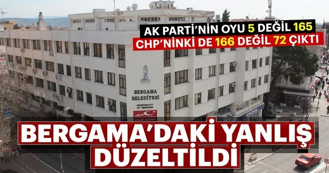 İzmir’in Bergama ilçesinde oy sayıları düzeltildi