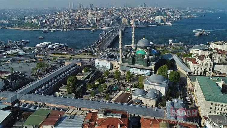 Restorasyonu tamamlanan Mısır çarşısı havadan görüntülendi! – Açılışını Cumhurbaşkanı Erdoğan yapacak