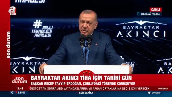 Başkan Erdoğan’dan ilk TİHA’nın TSK’ya teslim töreninde önemli açıklamalar